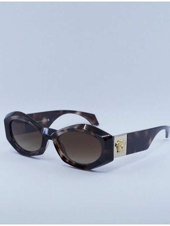 Versace VE4466U 54613B Sunglasses Havana Geometric Frame, Brown Gradient Lenses main image 8